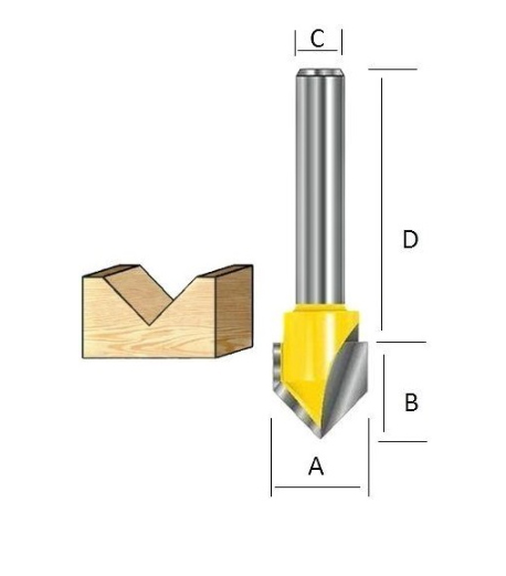 Фреза для V-образных пазов 12,7х12 мм Makita D-47911