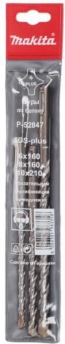 Набор буров SDS -PLUS 4Plus 3 шт. (6, 8x160, 10x210) Makita P-52847