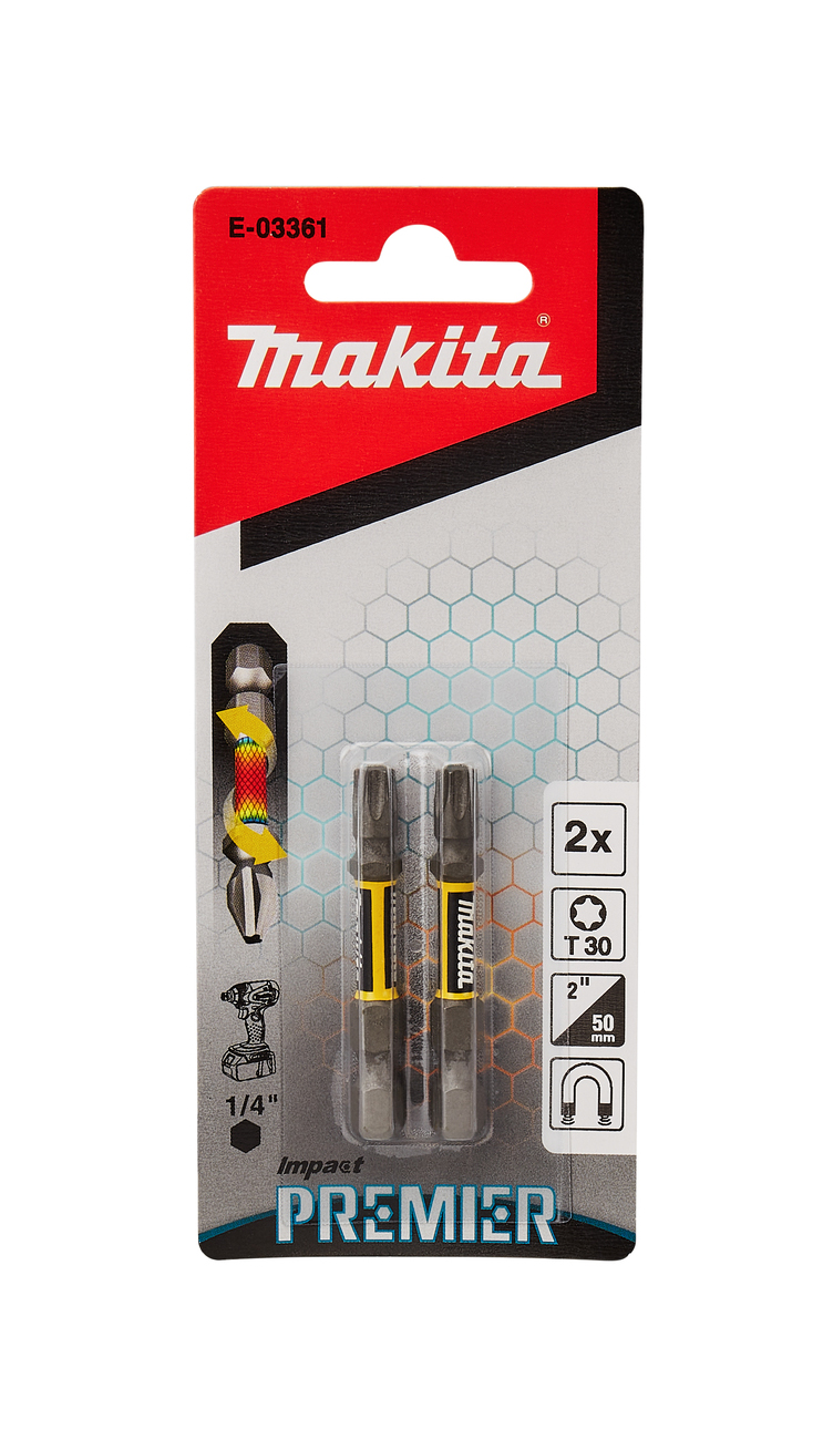 Насадка Impact Premier T30, 50 мм, E-form (MZ), 2 шт. Makita E-03361