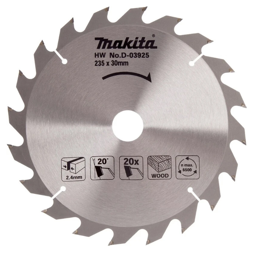 Пильный диск для дерева 235X30/25/25.4X2.4X20T STANDART Makita D-03925