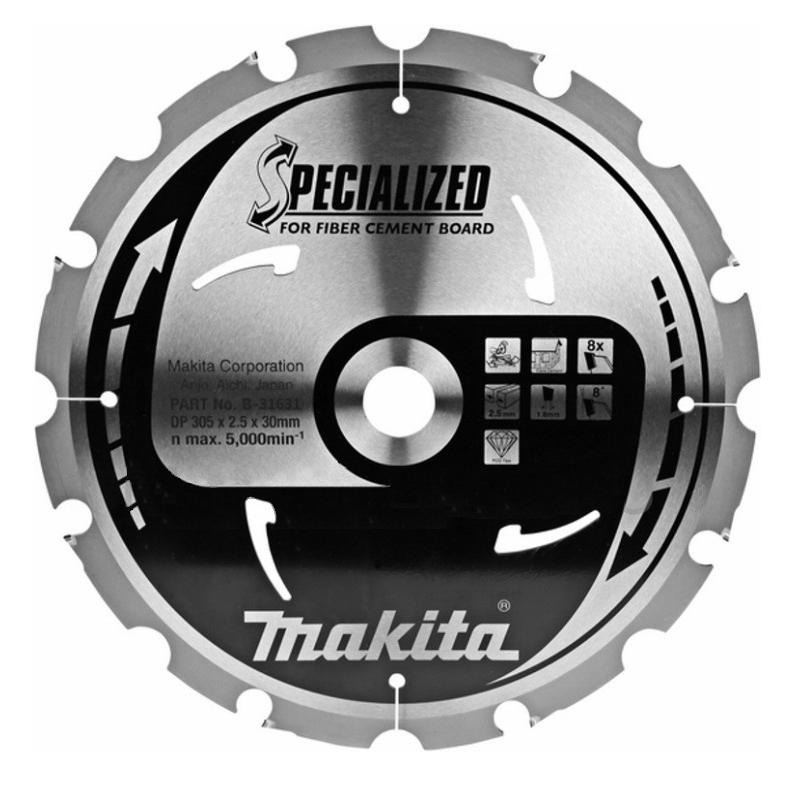 Пильный диск для цементноволокнистых плит 305X30X1.8X8T Makita B-31631