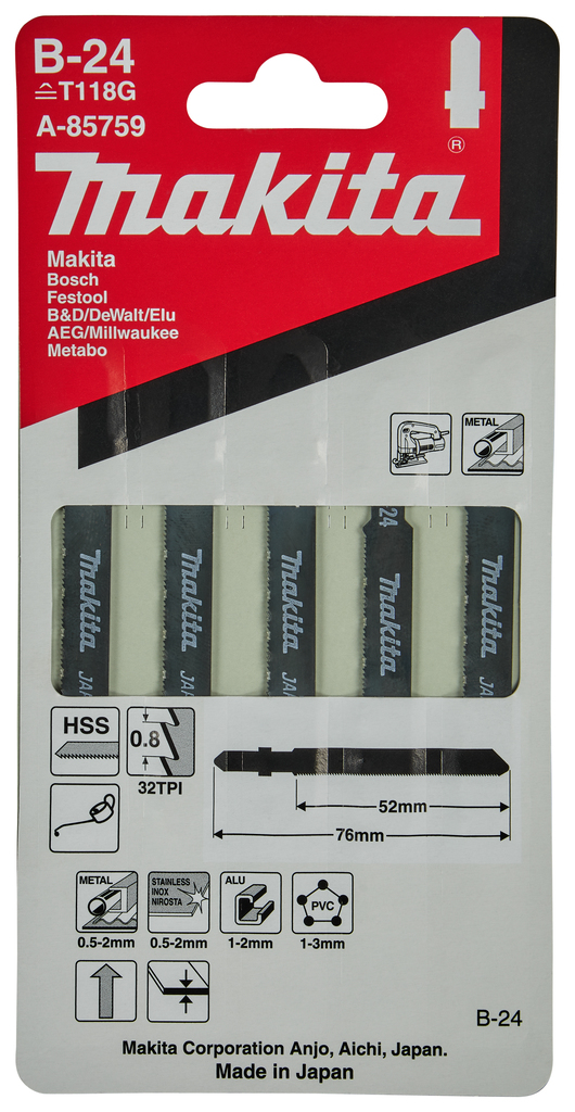 Пилки для лобзика 5 шт B-24 Makita A-85759