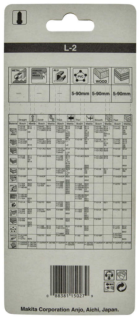 Пилки для лобзика 5 шт L-2 Makita A-86309