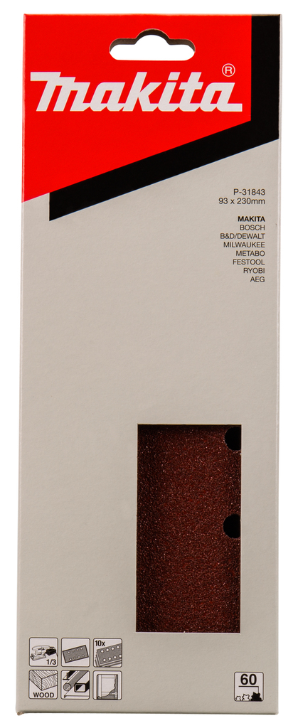 Бумага шлифовальная 93x230 мм, P60, 10 шт Makita P-31843