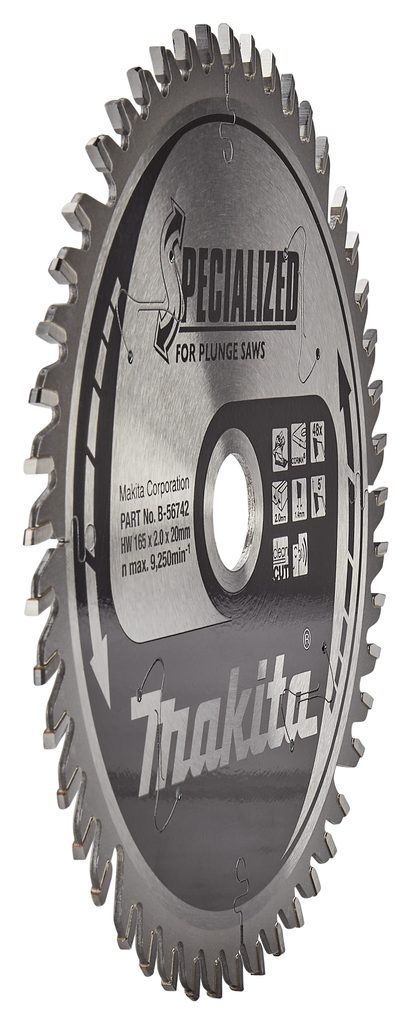 Пильный диск для аккумуляторных пил по кориану 165X20X1.4X48T Makita B-56742