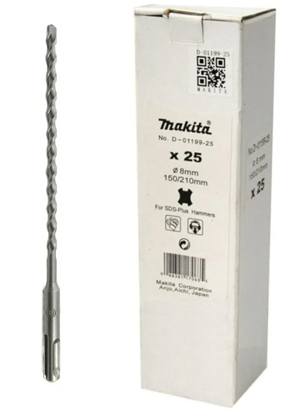 Набор буров SDS-PLUS 8x210, 25 шт Makita D-01199-25 Набор буров SDS-PLUS 8x210, 25 шт Makita D-01199-25