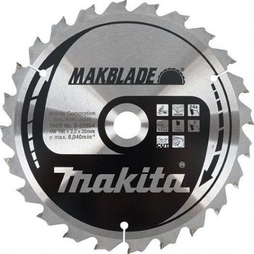 Пильный диск для дерева 190X20X1.6X24T MAKBLADE Makita B-35243 (B-08894) Пильный диск для дерева 190X20X1.6X24T MAKBLADE Makita B-35243 (B-08894)