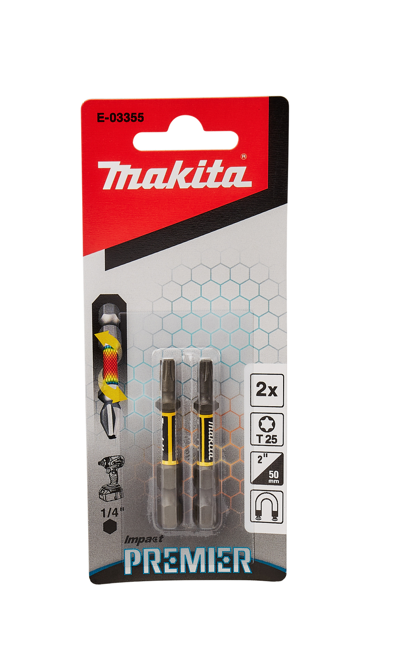 Насадка Impact Premier T25, 50 мм, E-form, 2 шт Makita E-03355