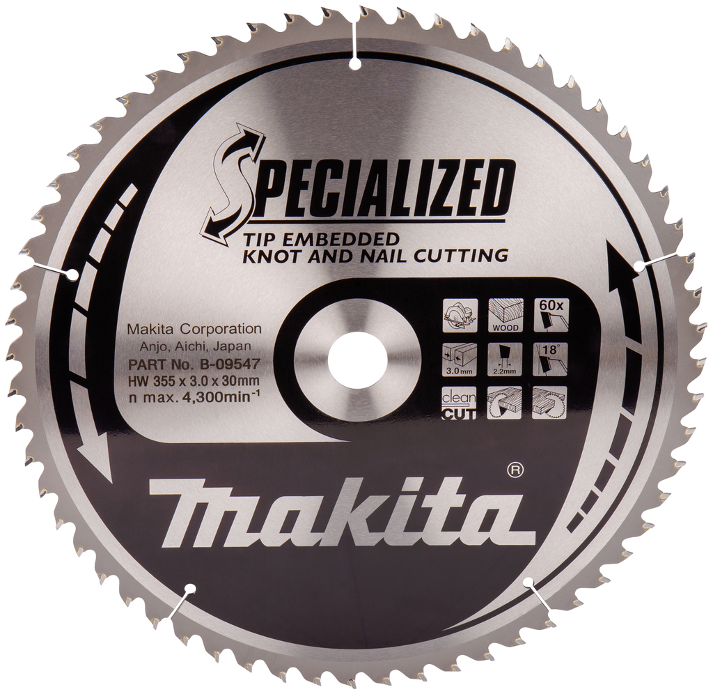 Пильный диск для демонтажа 355X30X2.2X60T Makita B-09547