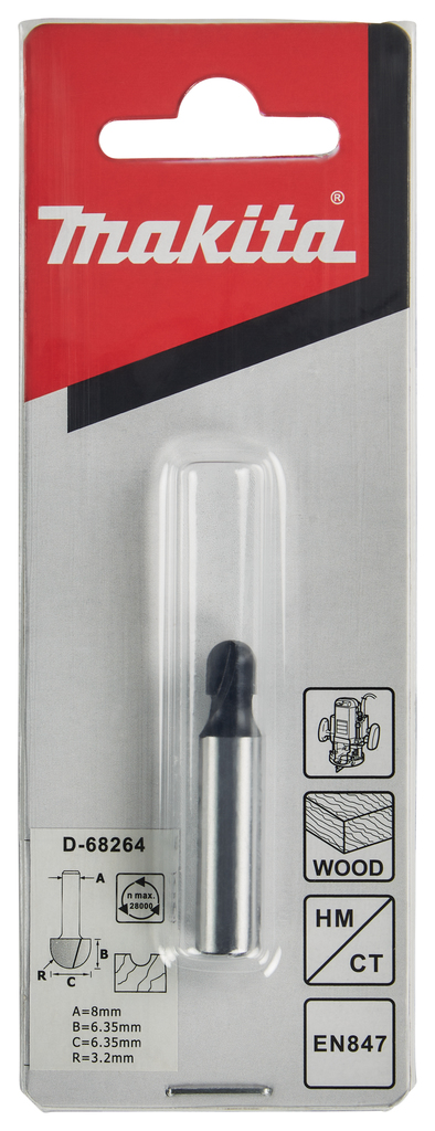 Фреза пазовая 6,35х8 мм Makita D-68264