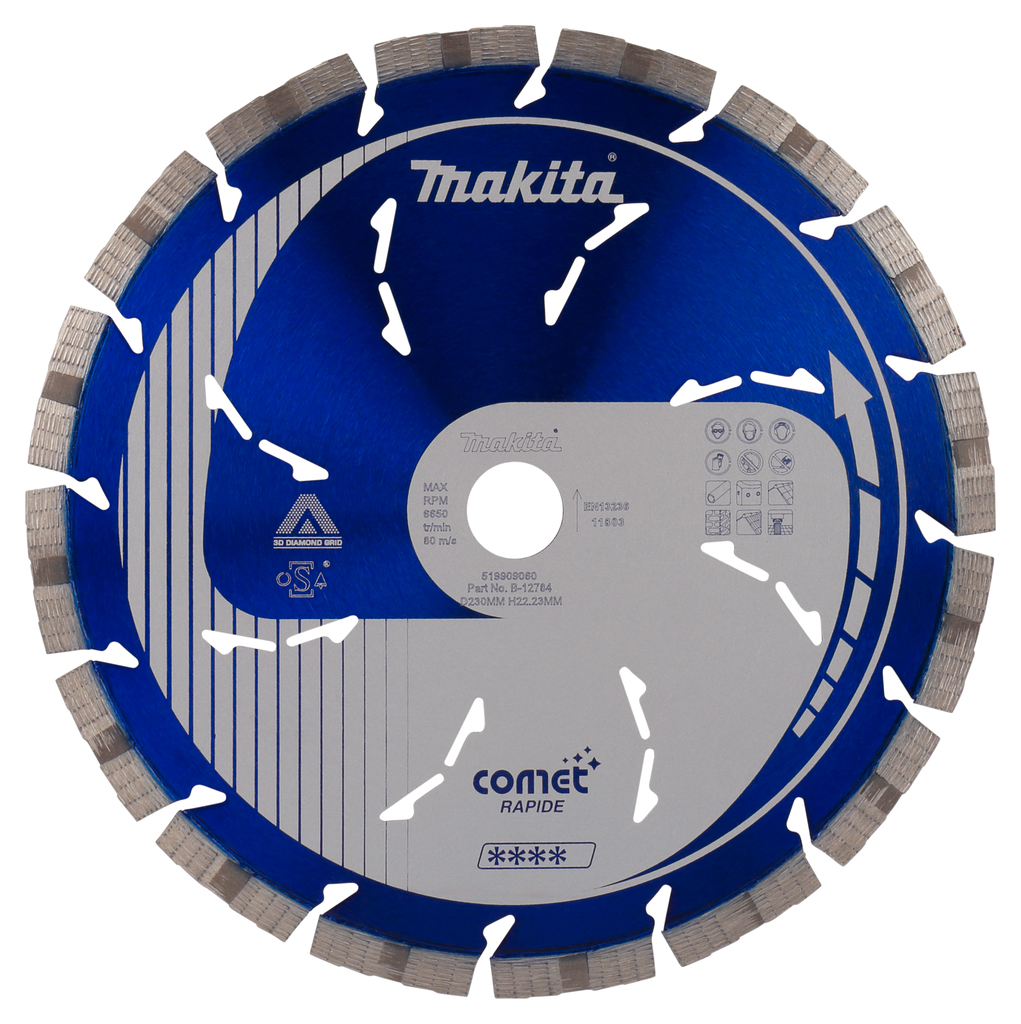 Алмазный диск Cosmos Comet Rapide 230х22,2 (3DDG, Cooling holes) Makita B-12784