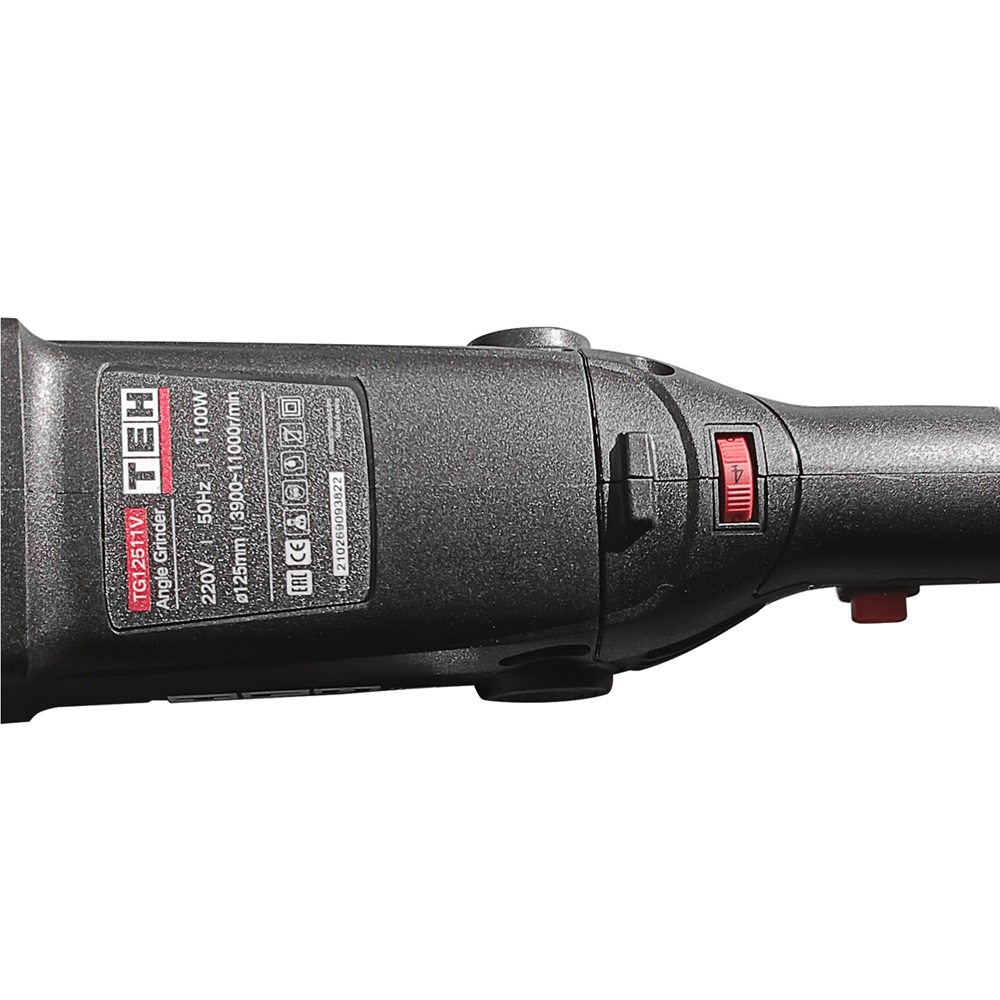 УШМ с регулировкой оборотов, длинная рукоятка 125мм TEH TG12511V