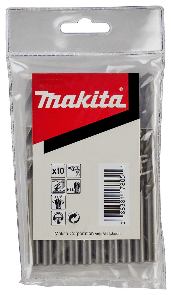 Набор сверл по металлу HSS-G 3,25х65, 10 шт Makita D-06301 Набор сверл по металлу HSS-G 3,25х65, 10 шт Makita D-06301