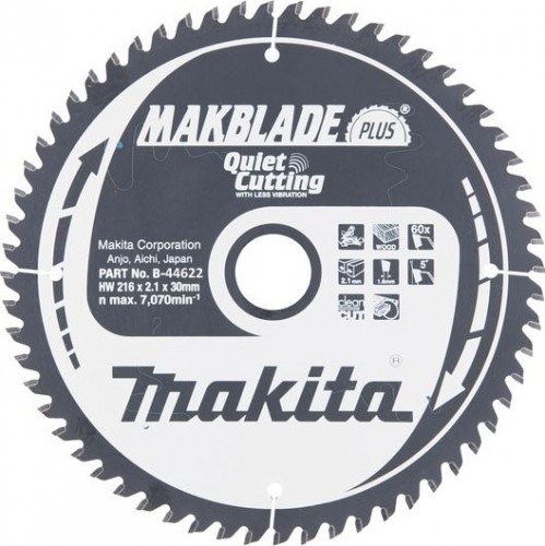 Пильный диск для дерева 216X30X1.6X60T MAKBLADE PLUS Makita B-44622