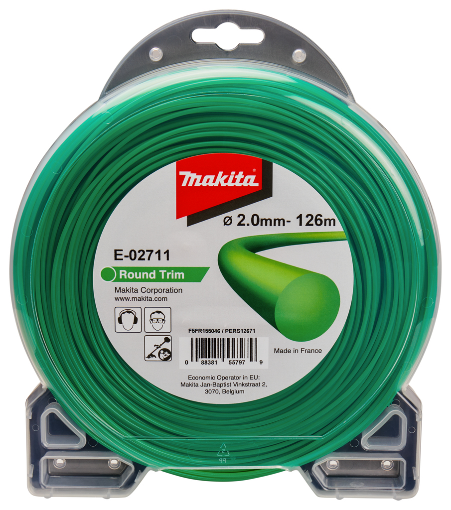 Триммерная леска, круглая, 2 ммх126 м  Makita E-02711 Триммерная леска, круглая, 2 ммх126 м  Makita E-02711