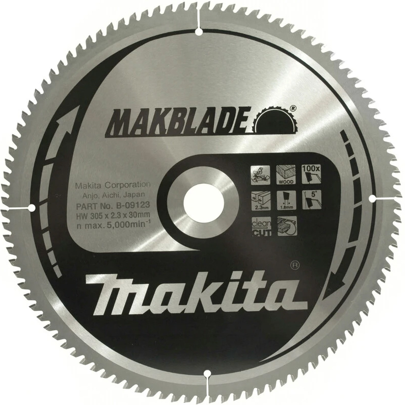 Пильный диск для дерева 305X30X1.8X100T MAKBLADE Makita B-29309 Пильный диск для дерева 305X30X1.8X100T MAKBLADE Makita B-29309