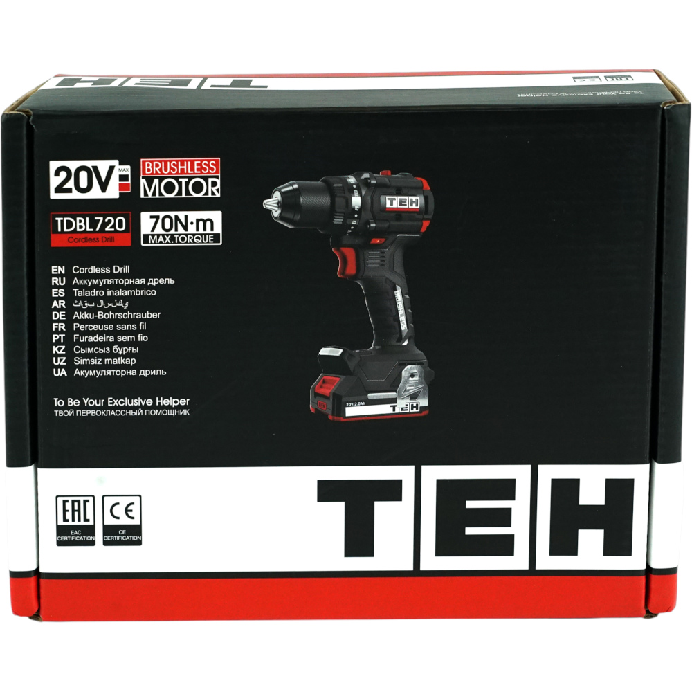 Дрель аккумуляторная 20V (без АКБ и ЗУ) TEH TDBL720