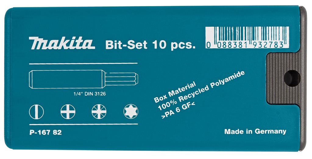 Набор бит 10 шт с держателем Makita P-16782