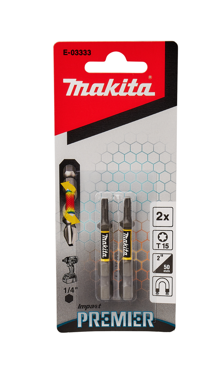Насадка Impact Premier T15, 50 мм, E-form (MZ), 2 шт. Makita E-03333