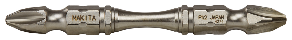 Бита Phillips двусторонняя Silver Torsion PH2, 65 мм, E-form 3 шт Makita B-20703
