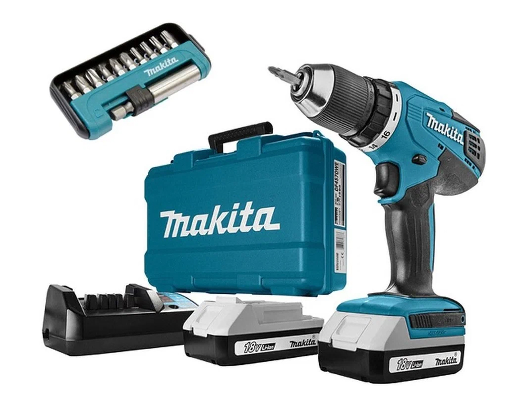 Аккумуляторная дрель-шуруповерт G-Series 18 В Makita DF457DWEX9