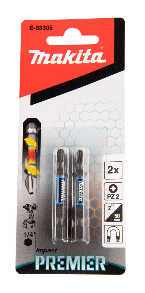 Ударные биты Impact Premier PZ2, 2 шт Makita E-03305 Ударные биты Impact Premier PZ2, 2 шт Makita E-03305