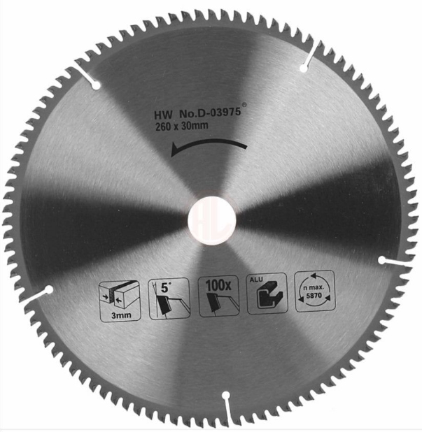 Пильный диск для алюминия STANDART 260X30X1.8X100T Makita D-03975 Пильный диск для алюминия STANDART 260X30X1.8X100T Makita D-03975