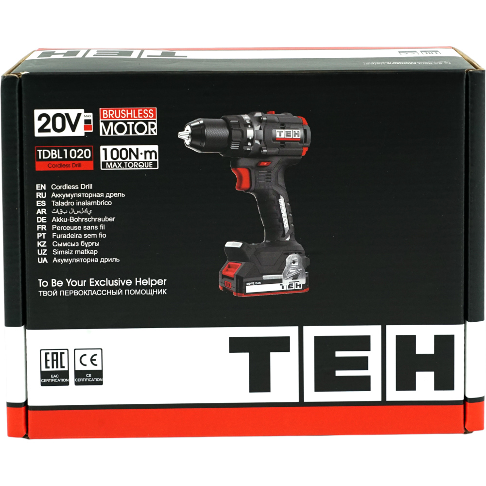 Дрель аккумуляторная 20V (без АКБ и ЗУ) TEH TDBL1020