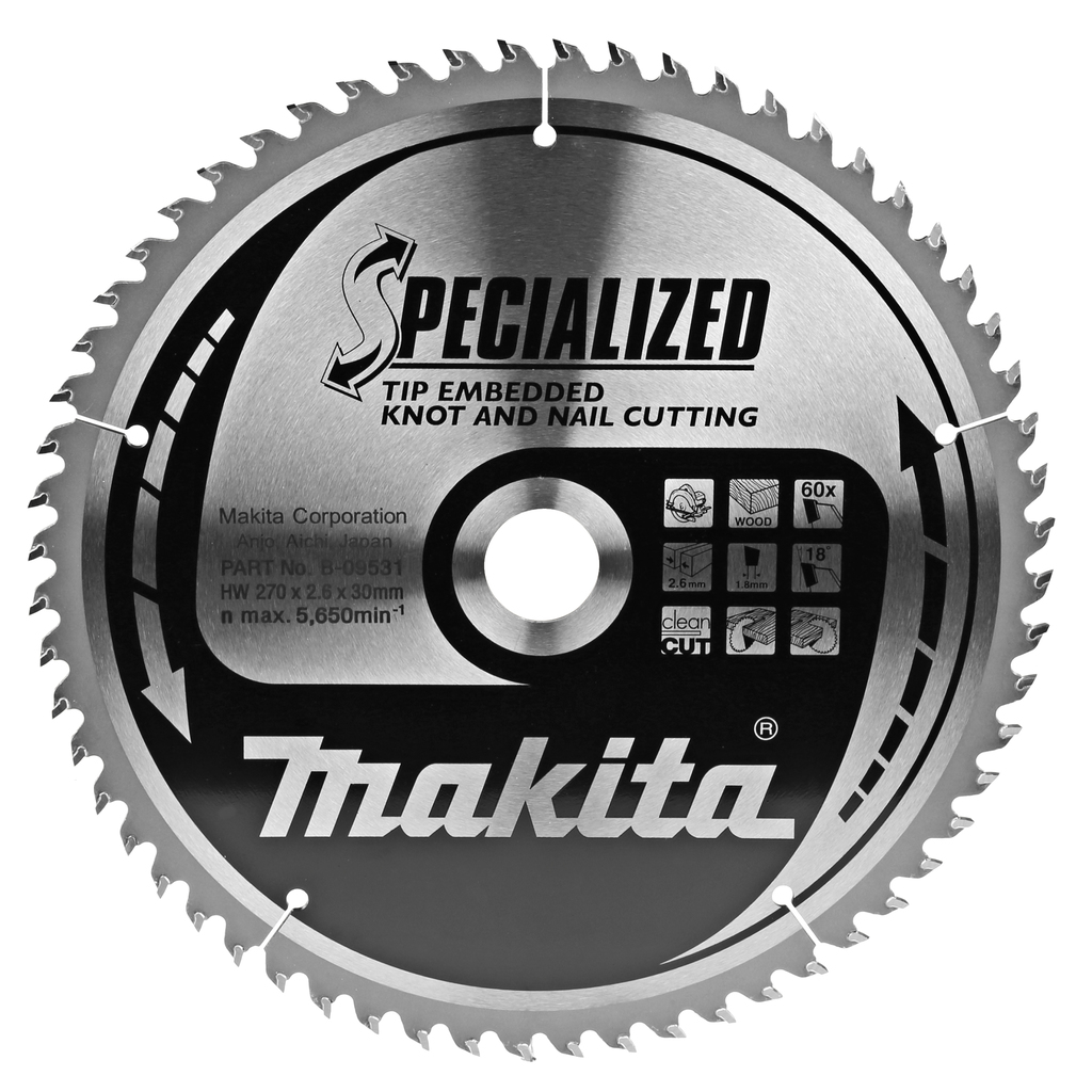 Пильный диск для демонтажа 270X30X1.8X60T Makita B-09531