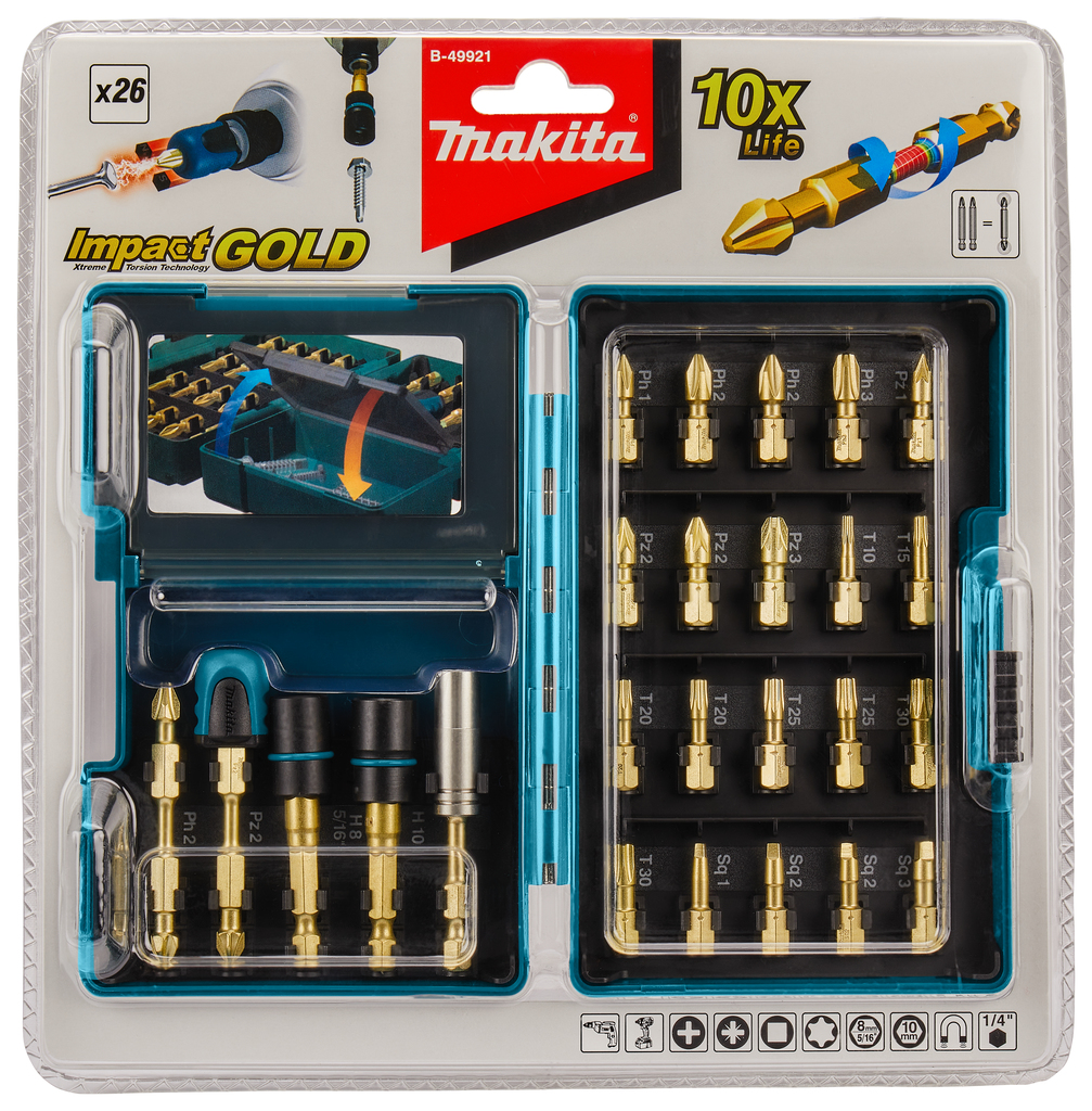 Набор насадок двусторонних Impact Gold 26 шт Makita B-49921