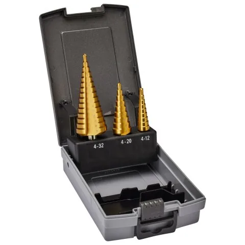 Набор ступенчатых сверл HSS-TiN — D-46573