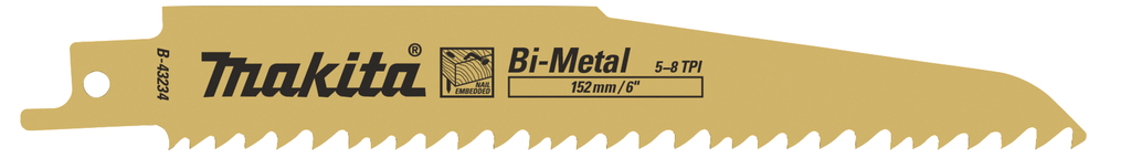 Сабельная пилка для дерева/металла 152x1,6x5-8TPI, 5 шт Makita B-43234 Сабельная пилка для дерева/металла 152x1,6x5-8TPI, 5 шт Makita B-43234