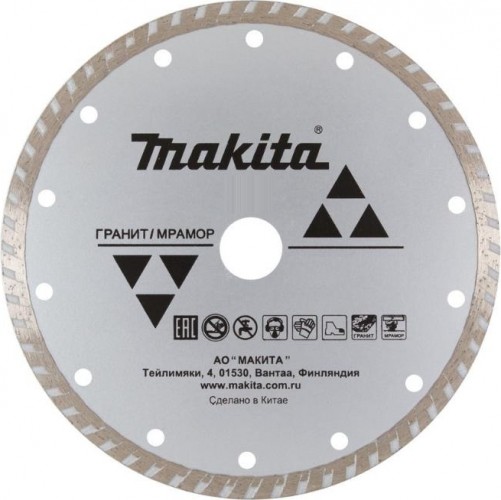 Алмазный диск сплошной рифленый по граниту/мрамору 115x22,23 Makita D-41707 Алмазный диск сплошной рифленый по граниту/мрамору 115x22,23 Makita D-41707
