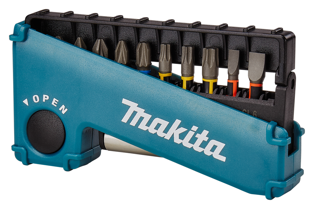 Набор ударных бит Impact Premier 25 мм 11 шт (PH, PZ, TORX, SL) + держатель Makita E-03573
