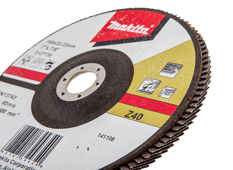 Лепестковый шлифовальный диск Z40, 180 мм, стекловолокно, плоский Makita D-27735