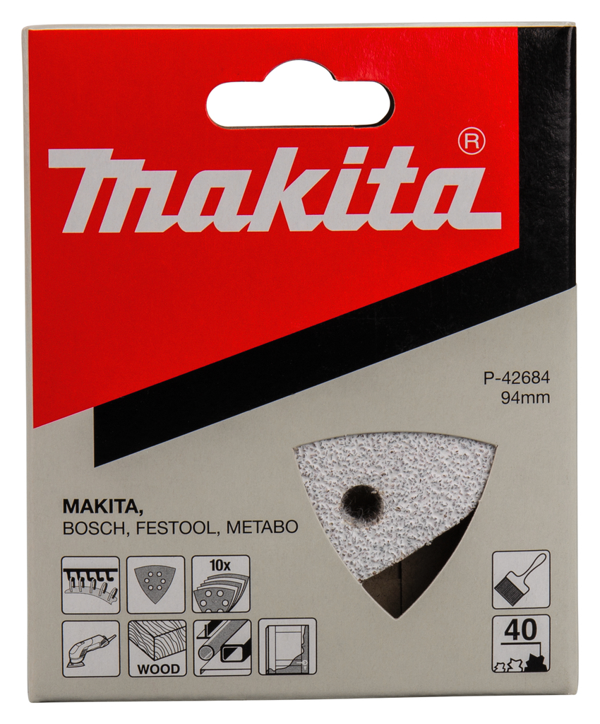 Шлифовальная бумага 96 мм K40 10 шт Makita P-42684