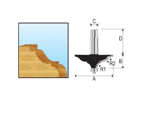 Фреза фигирейная 63.5х19.84х12х38 Makita D-11813