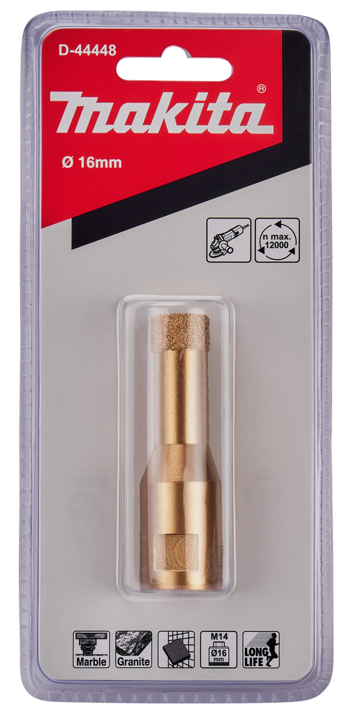 Коронка алмазная M14X16 мм Makita D-44448