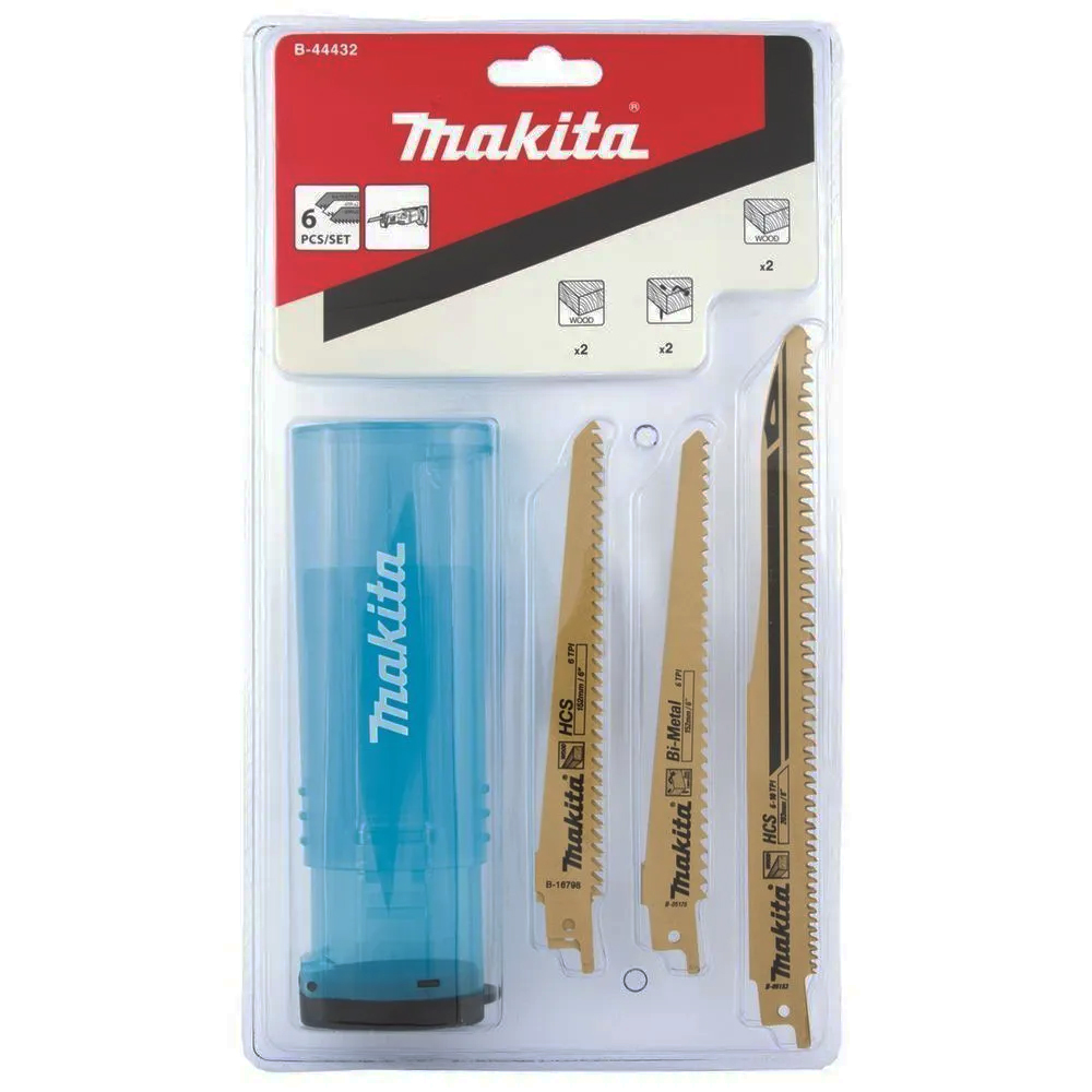 Набор сабельных пилок для дерева 6 шт. — B-44432