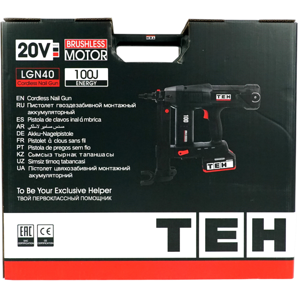 Пистолет гвоздезабивной монтажный аккумуляторный 20V (без АКБ и ЗУ) TEH LGN40