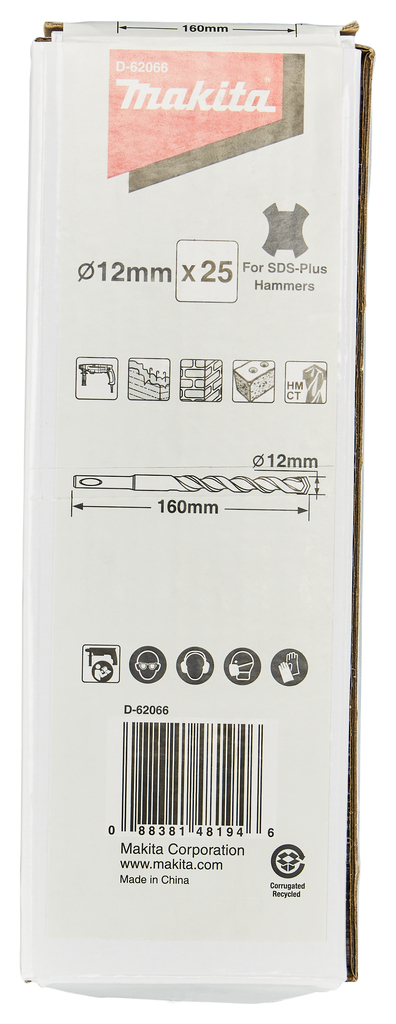 Набор буров SDS-PLUS 12x160, 25 шт. Makita D-62066