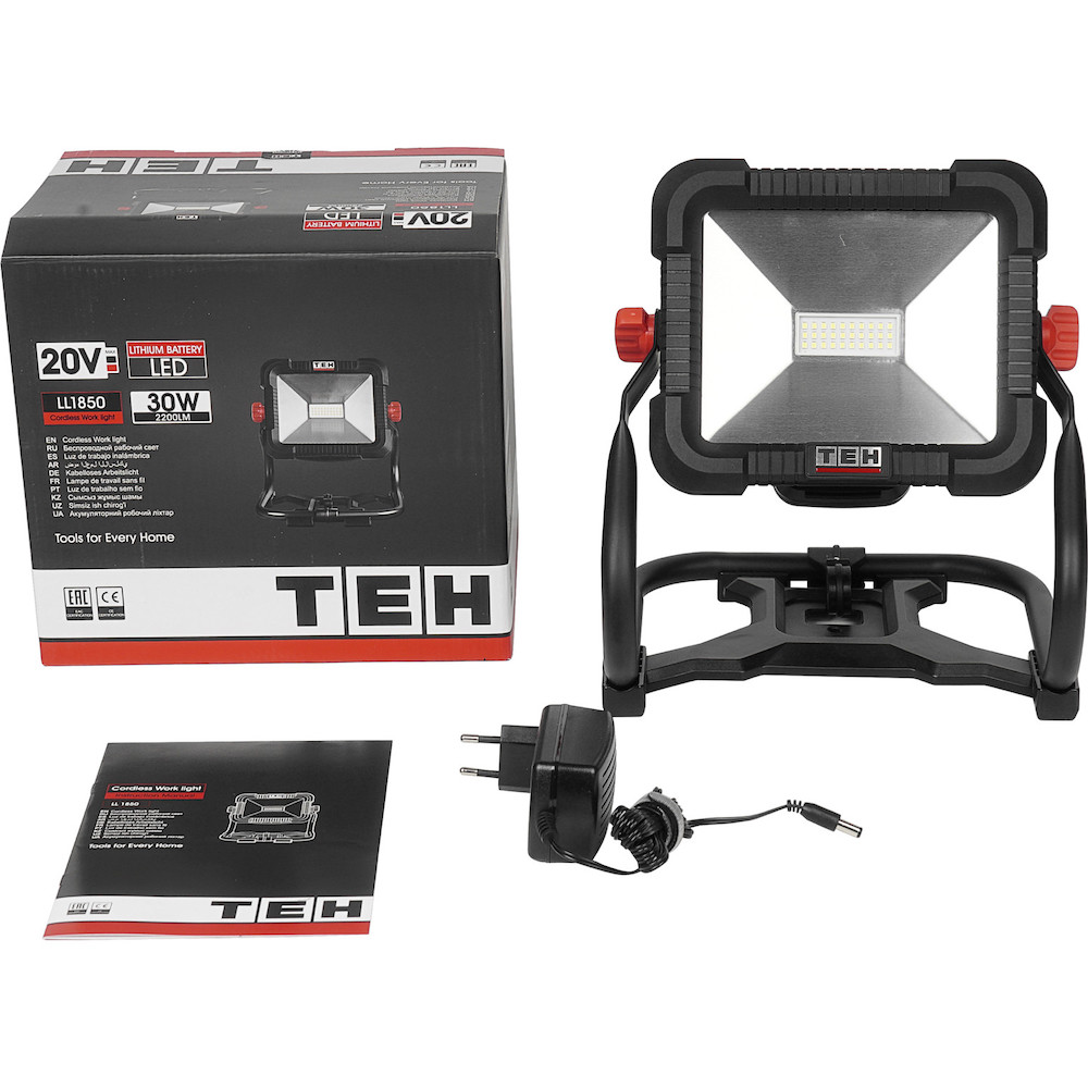 Фонарь-прожектор аккумуляторный 20V (без АКБ и ЗУ) TEH LL1850