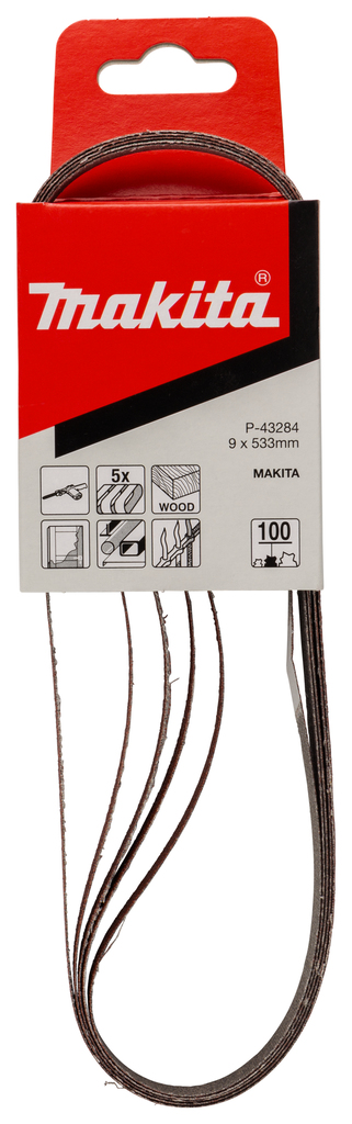Лента шлифовальная 9х533 мм, P100, 5 шт Makita P-43284