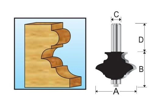 Фреза кромочная 57,15x12 мм Makita D-48876