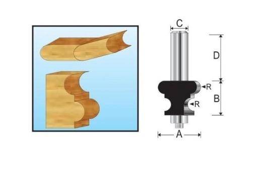 Фреза фигирейная 31.8х25.4х12х38х2Т Makita D-11841