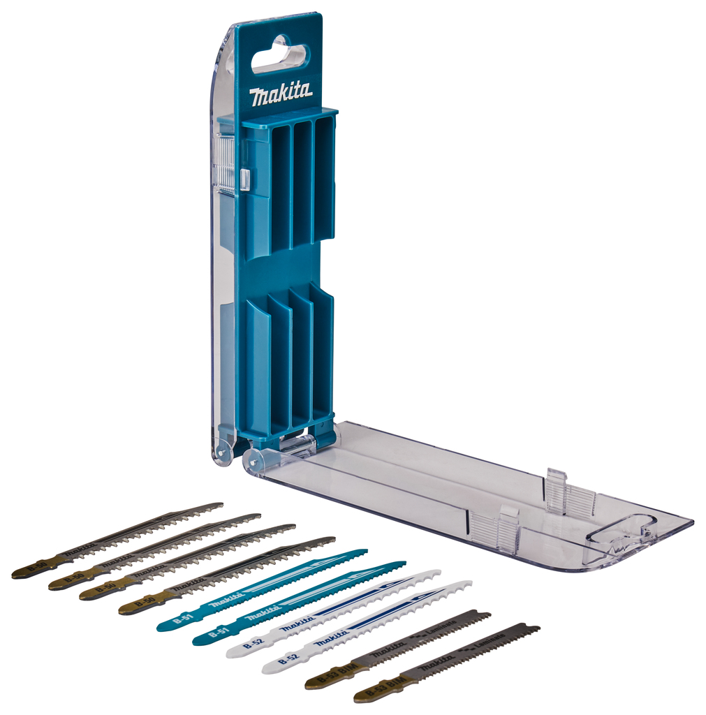 Набор пилок для лобзика 10 шт. (дерево, металл, универсальная, ламинат) Makita B-44426 Набор пилок для лобзика 10 шт. (дерево, металл, универсальная, ламинат) Makita B-44426