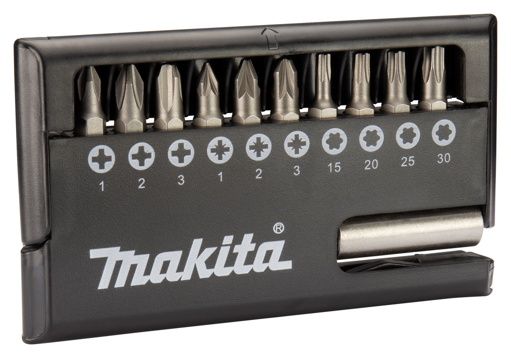 Набор бит 25 мм 11 шт с держателем Makita D-30651