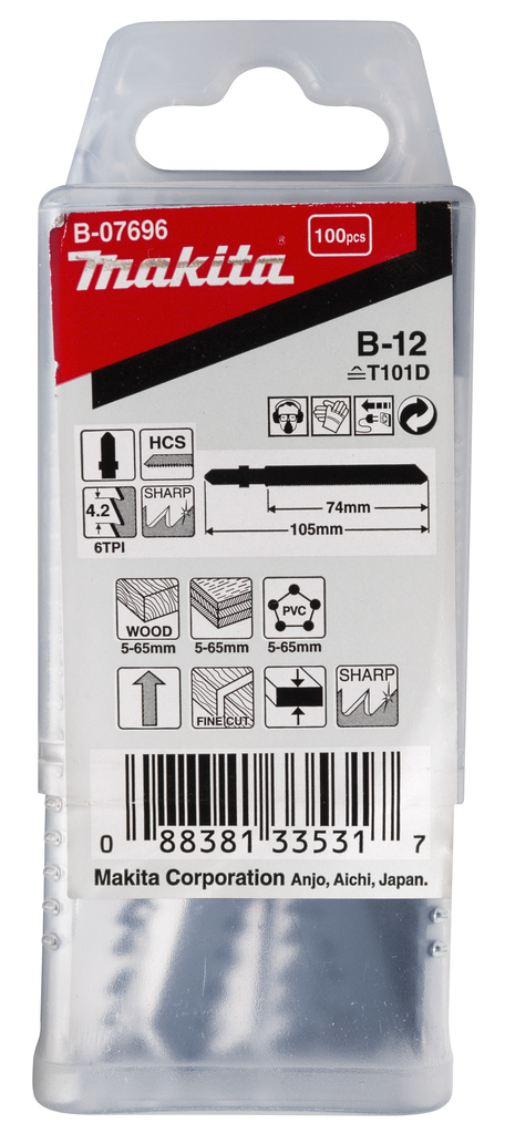 Лобзиковая пилка для дерева В-12, 100 шт Makita B-07696