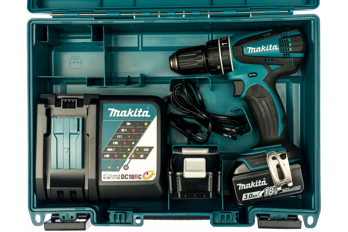 Аккумуляторная ударная дрель-шуруповерт LXT 18 В Makita DHP456RFE