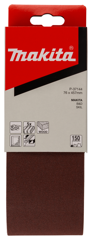 Лента шлифовальная 76х457 мм, P150, 5 шт Makita P-37144